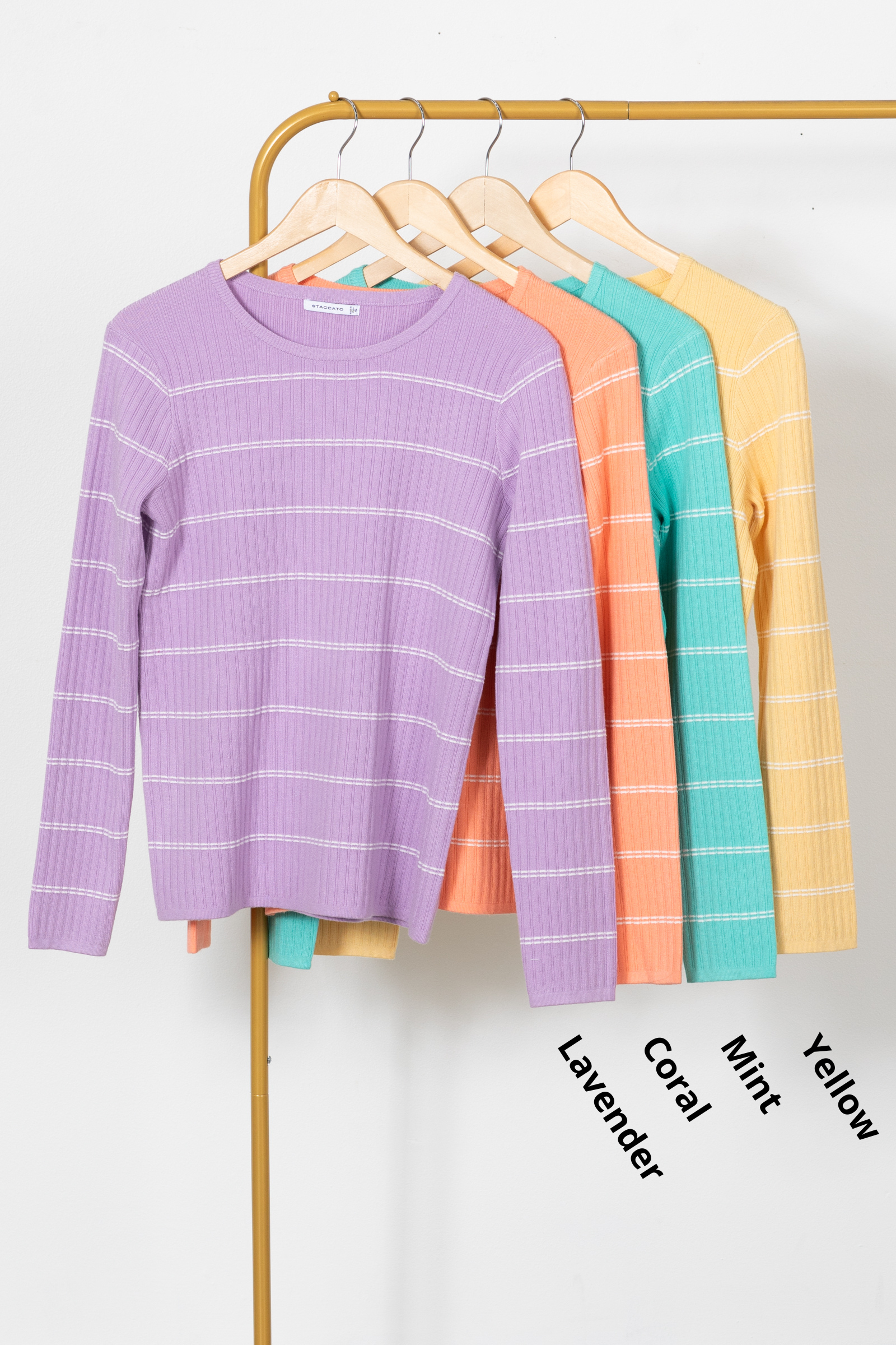 Textured Stitched Crewneck Sweaters
