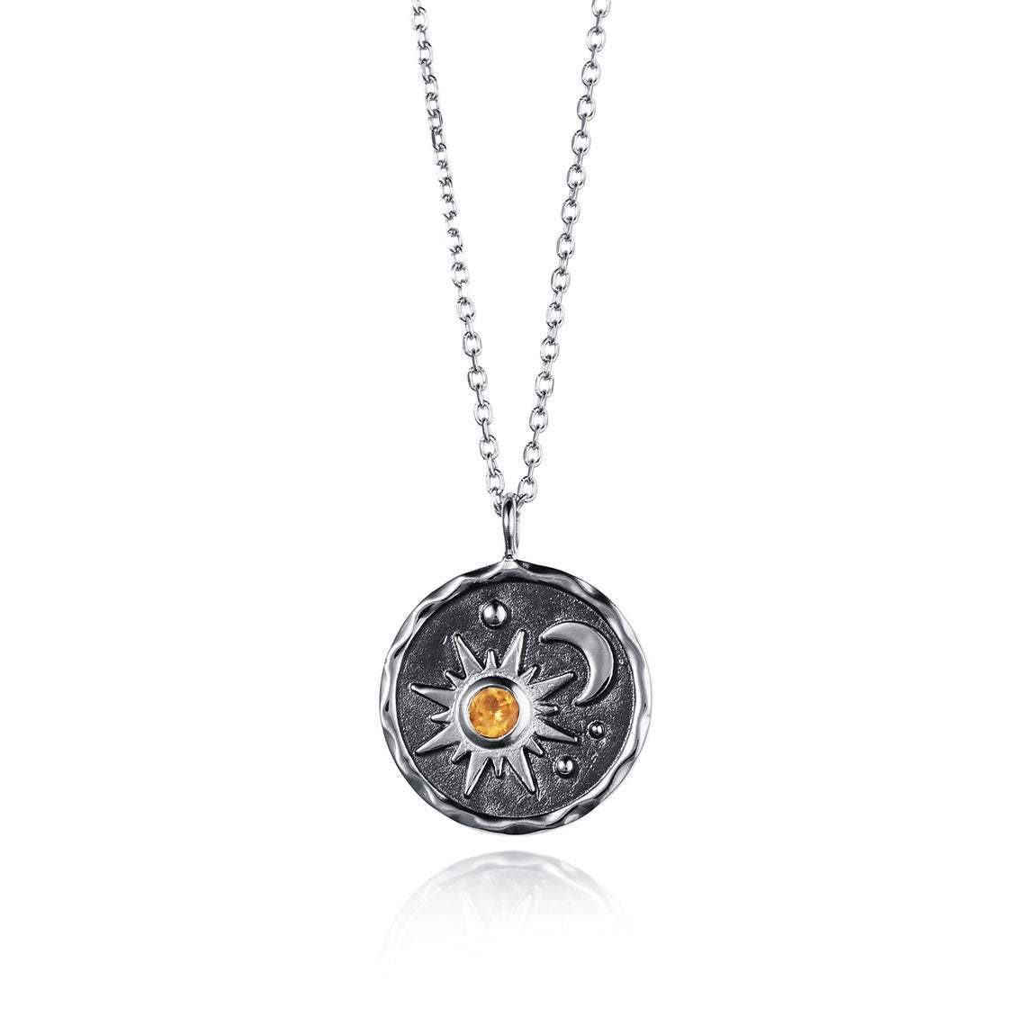 Higolot™ Vintage Sun Moon Silver Necklace