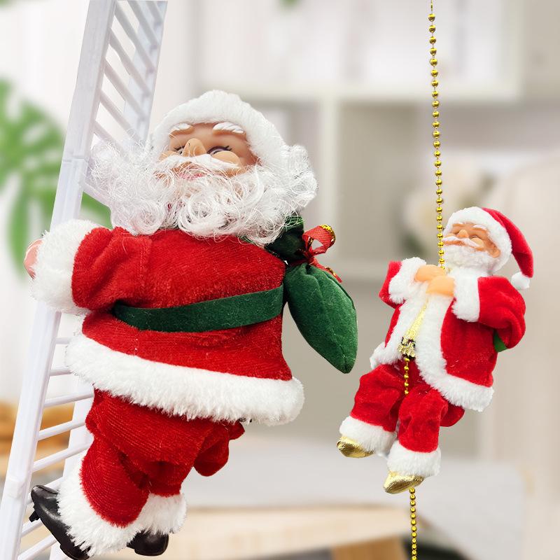 (🔥2024 BEST GIFT TO FAMILY🔥)Electric Chimney Climbing Santa Claus Musical Toys