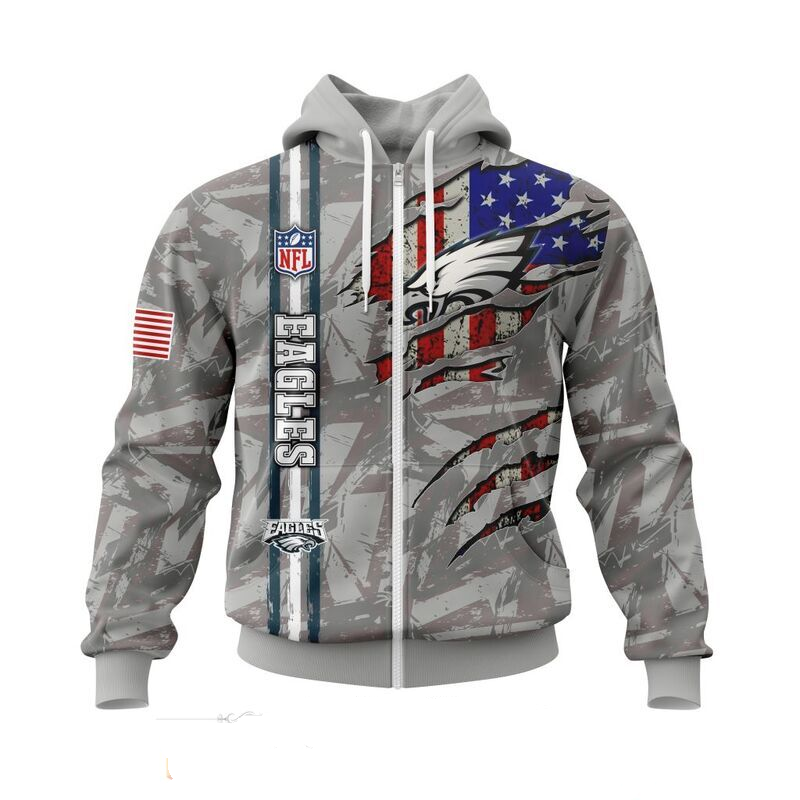 PHILADELPHIA EAGLES 3D HOODIE SKULL0802