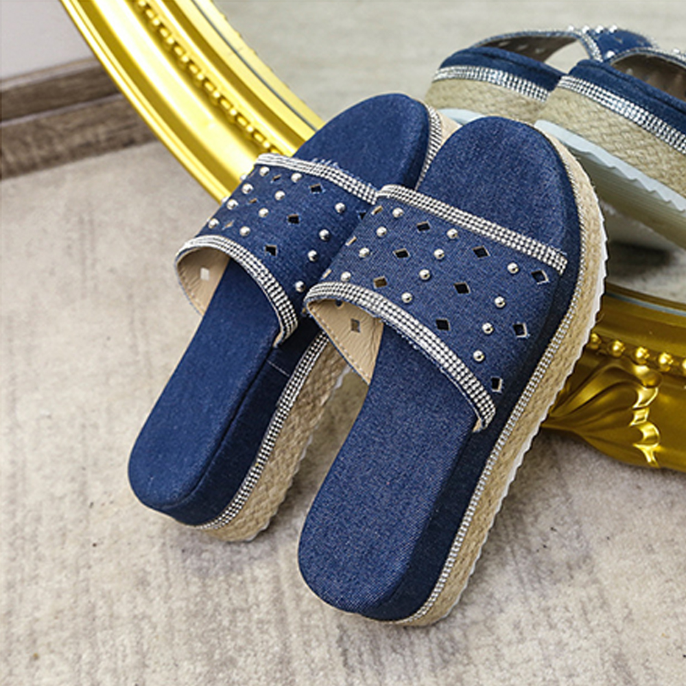 Castillotigo™ Sandalias y zapatillas de mezclilla de suela gruesa de verano 2022