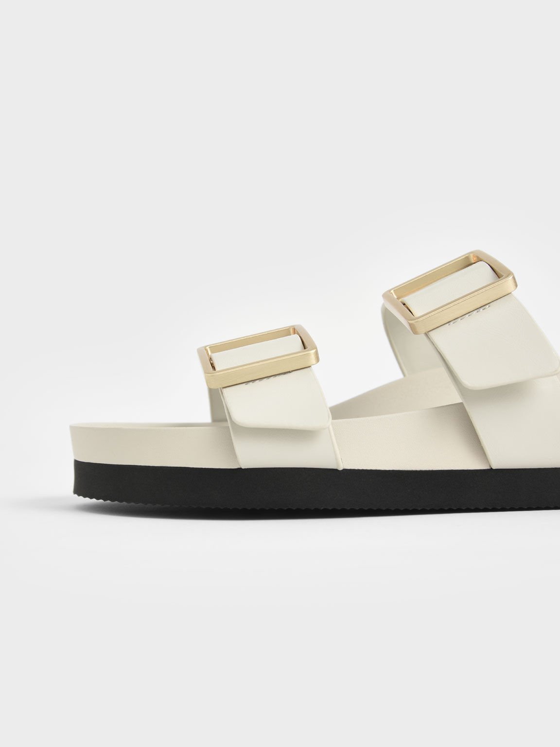 Buckle Strap Slide Sandals - ladies