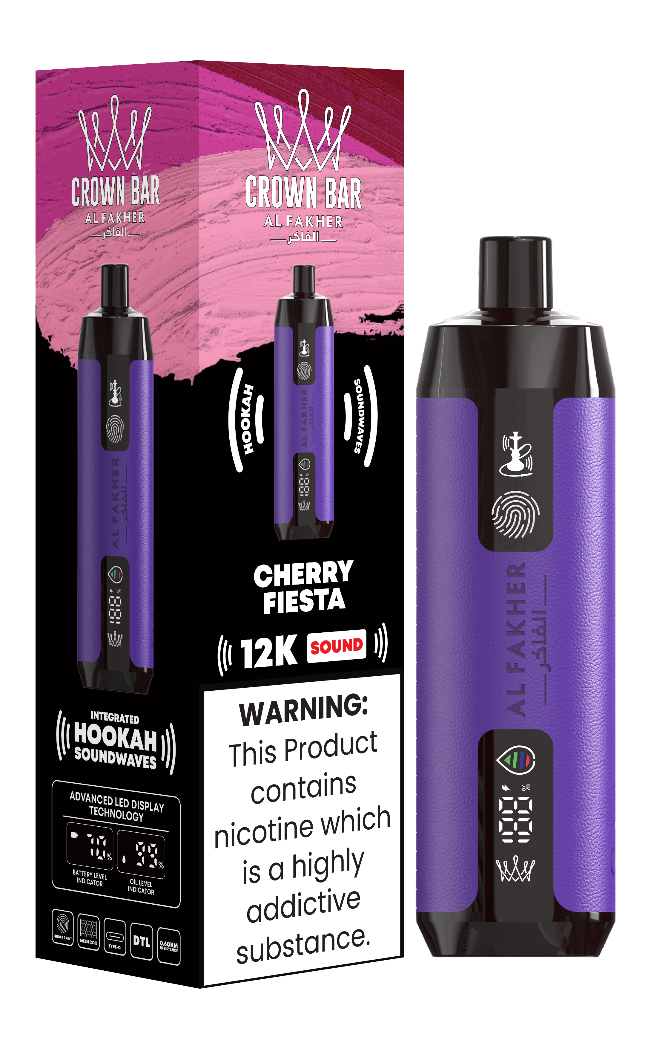 AL FAKHER 12000 PUFFS SOUND SCROLL:The Hookah Revolution with Vape Flavour and Sound