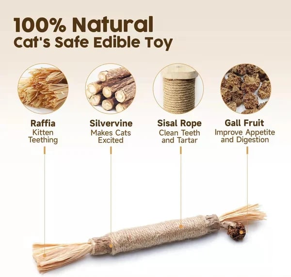 ⏰New Years Sale - 70% Off 🔥Natural Silvervine Stick Cat Chew Toy