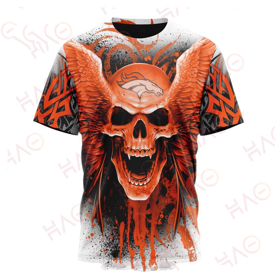 DENVER BRONCOS 3D HOODIE SKULL ART