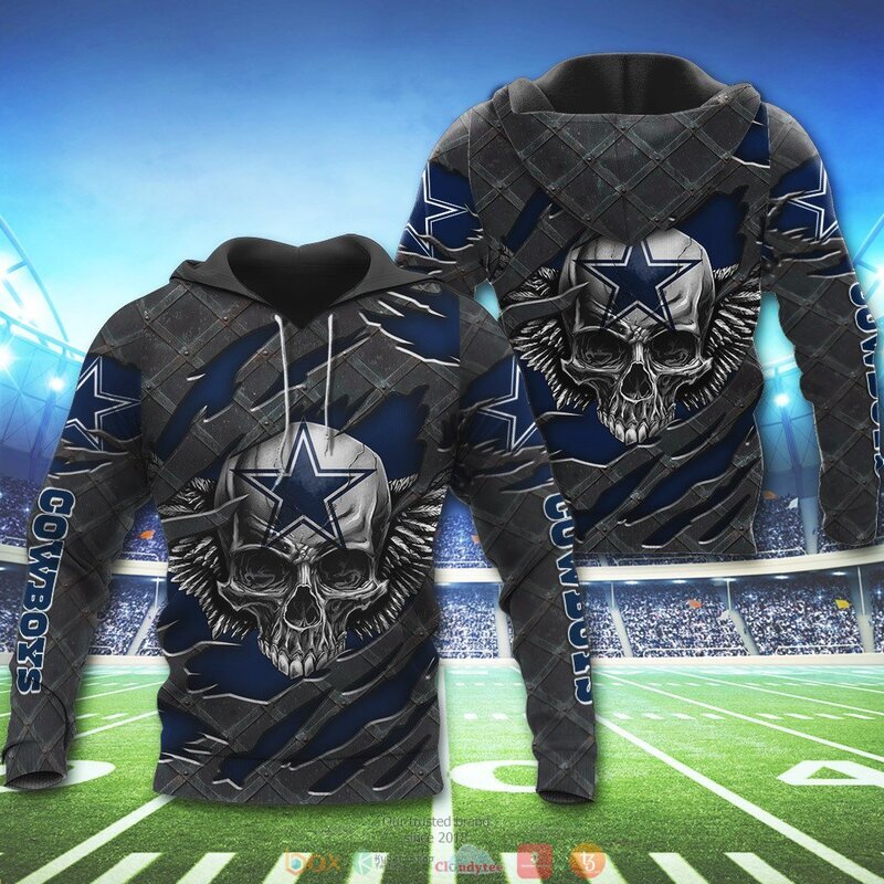 DALLAS COWBOYS WINGS SKULL 3D HOODIE