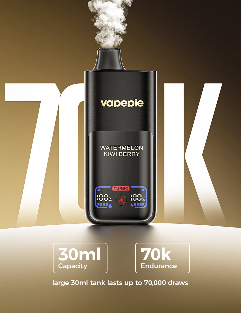 VAPEPIE Mega 70000 Z&uuml;ge Doppel-Mesh-Coil - intensiver Geschmack und riesige Dampfwolken