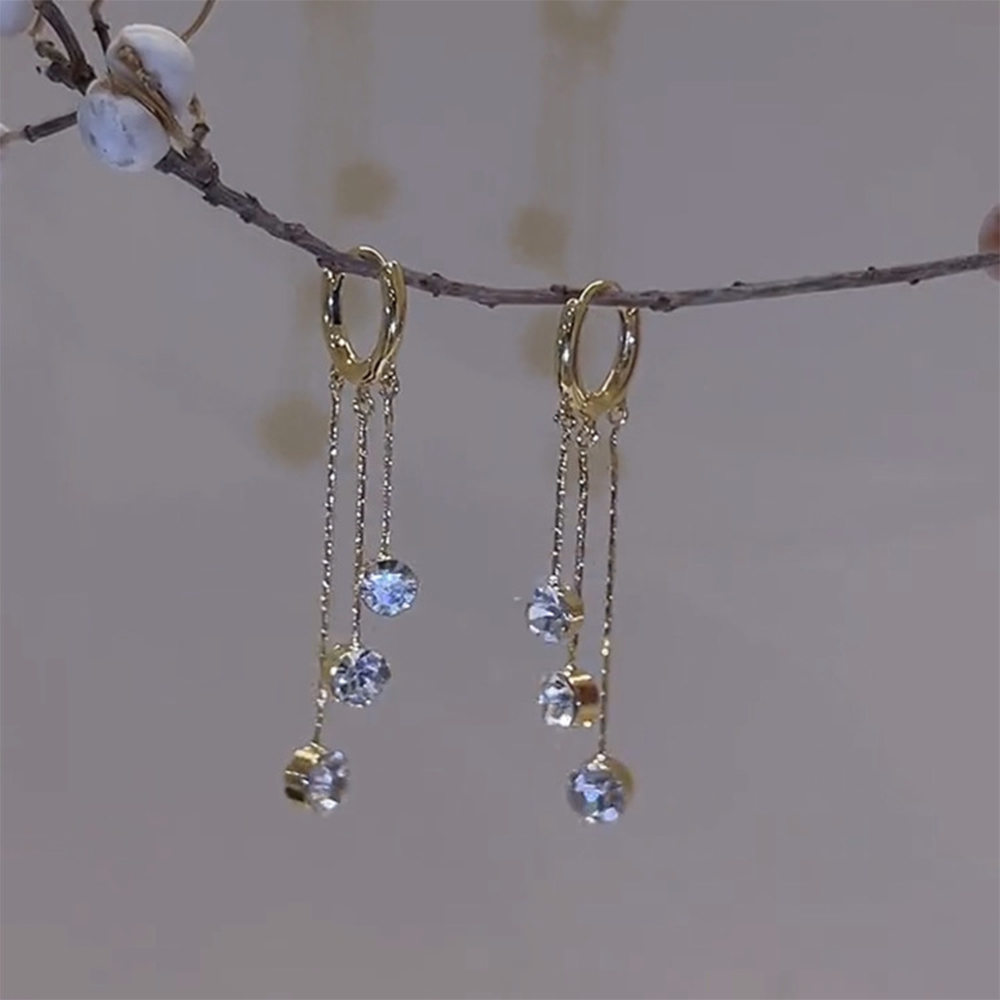 Higolot™ Sparkling Diamond Long Tassel Earrings