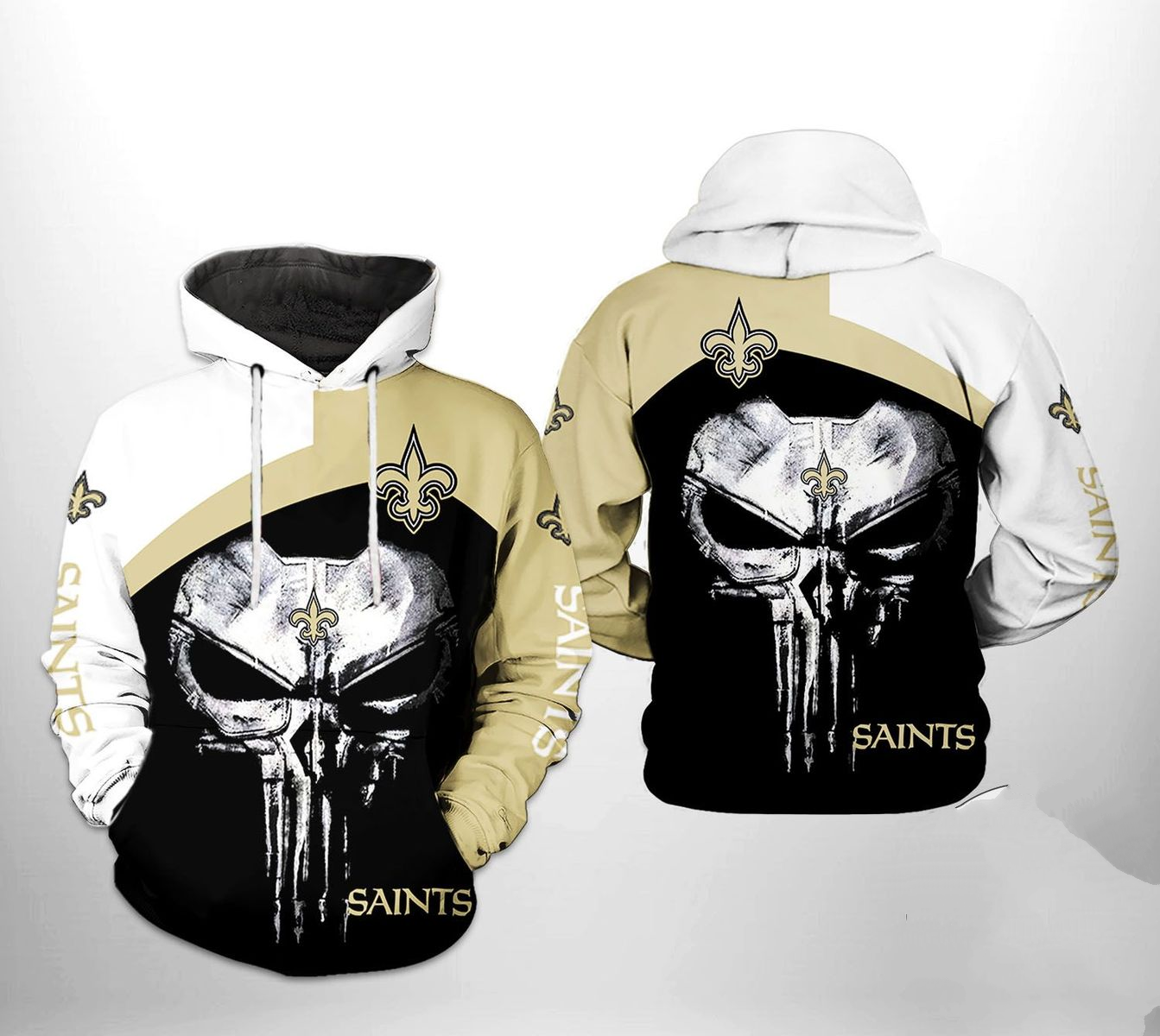 NEW ORLEANS SAINTS 3D HOODIE SKULL103