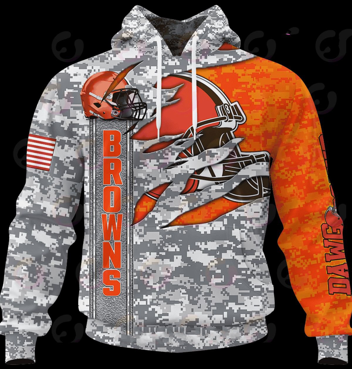 CLEVELAND BROWNS 3D HOODIE CAMO US