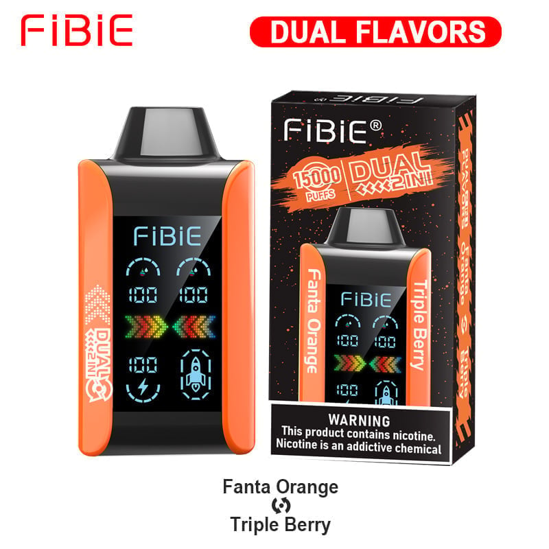 FANTA ORANGE & TRIPLE BERRY - FIBIE 15000 Dual Flavors Disposable Vapor Wands(15000 PUFFS)