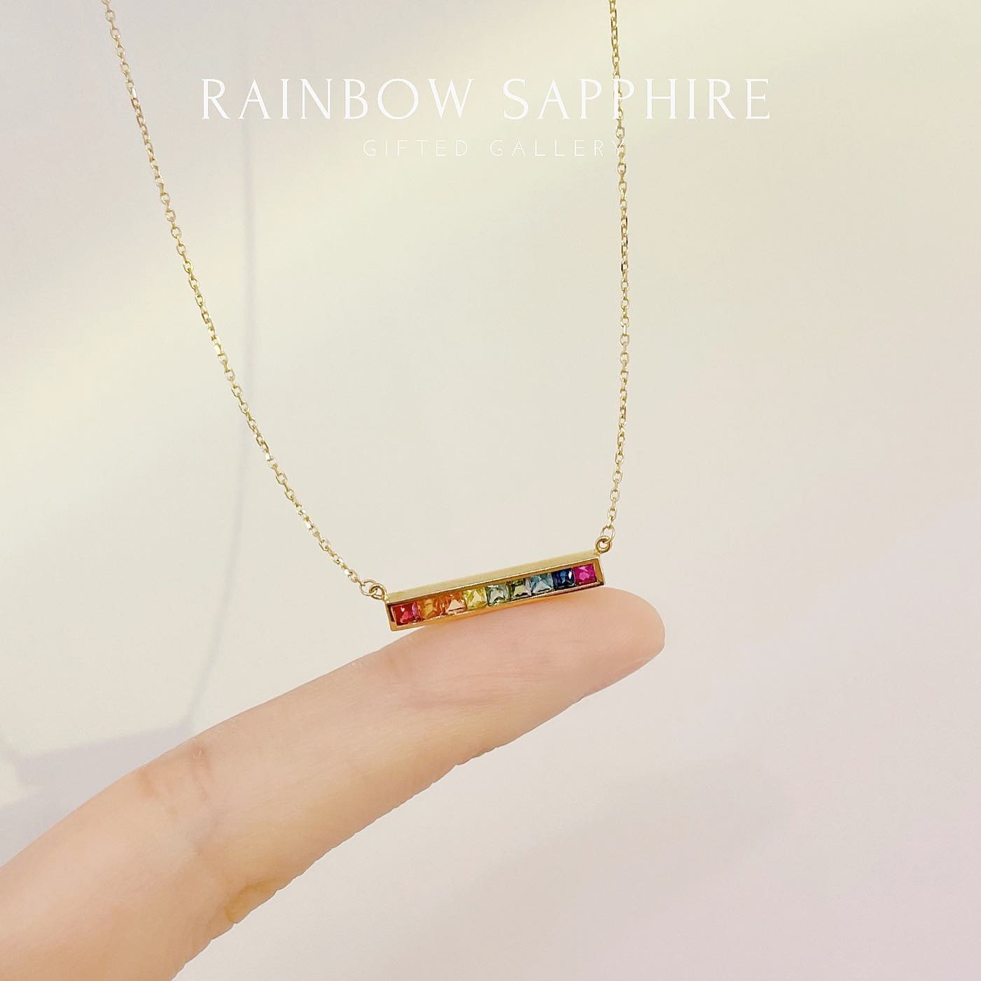 Sold＊Rainbow Sapphire Necklace by Gifted Gallery