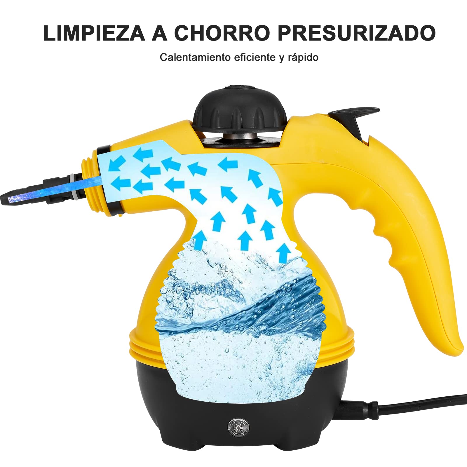 Limpiador-Desinfectador a Vapor con 9 Accesorios