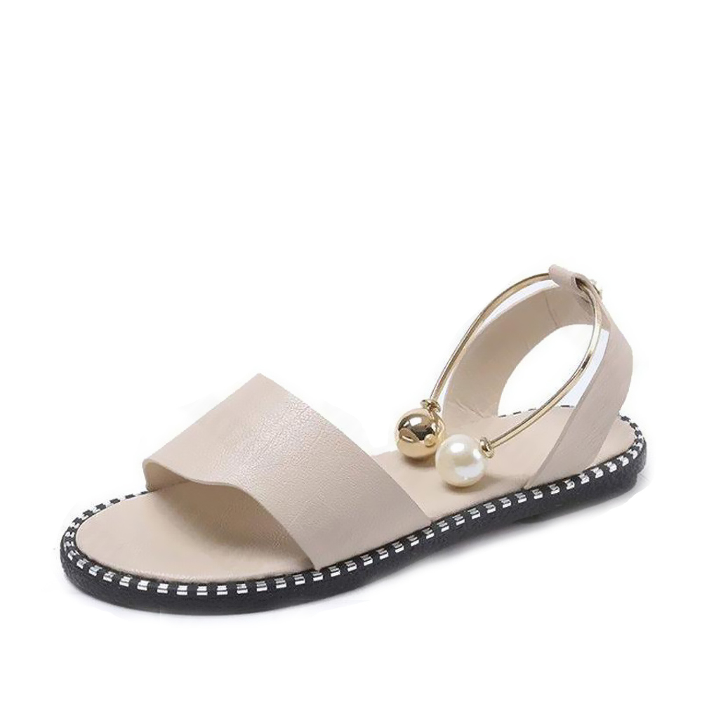 Castillotigo™ Sandalias planas de perlas de verano de moda