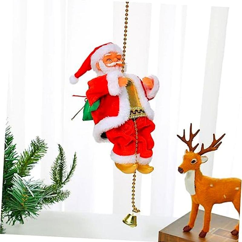 (🔥2024 BEST GIFT TO FAMILY🔥)Electric Chimney Climbing Santa Claus Musical Toys