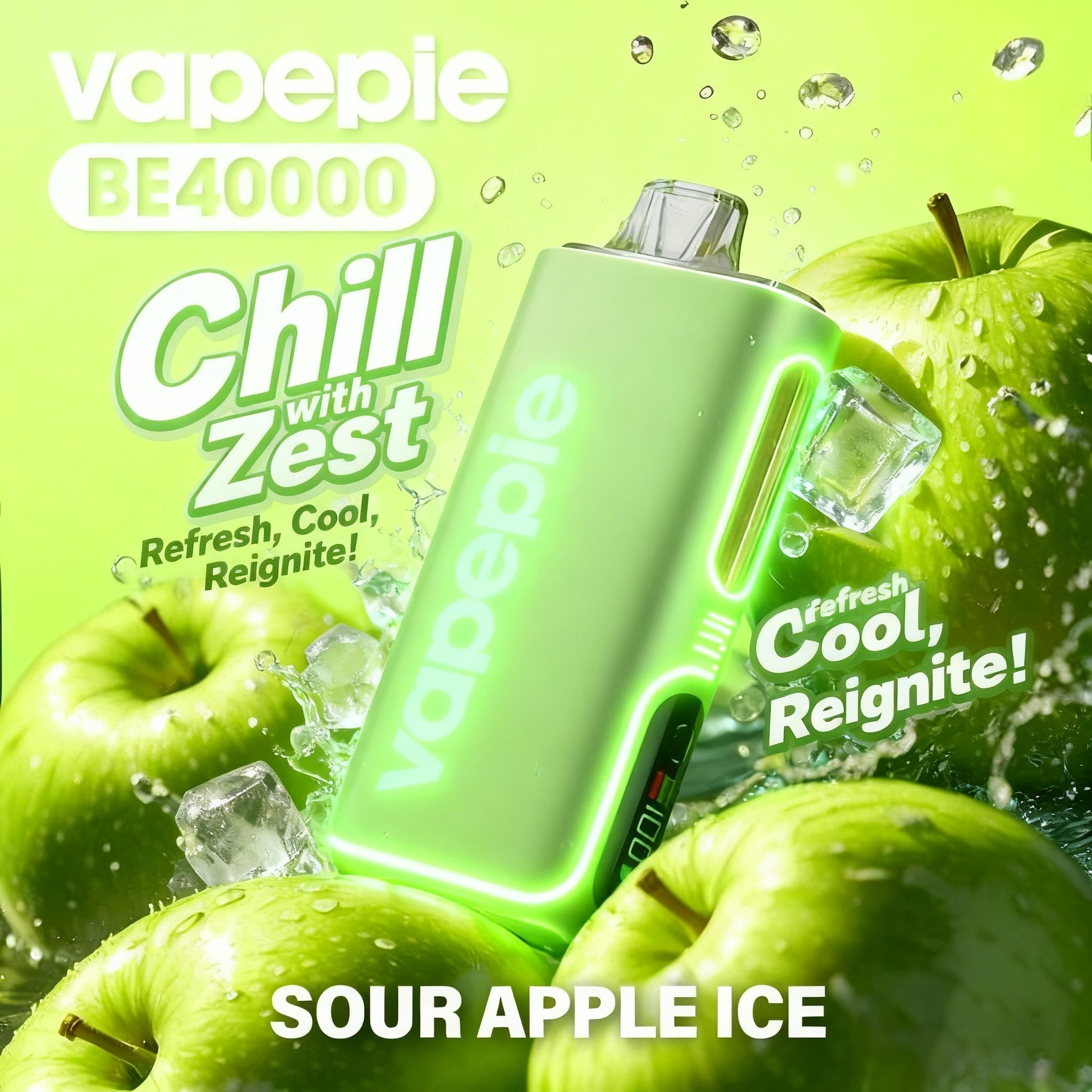 Vapepie Max 40000 – Green Apple Ice