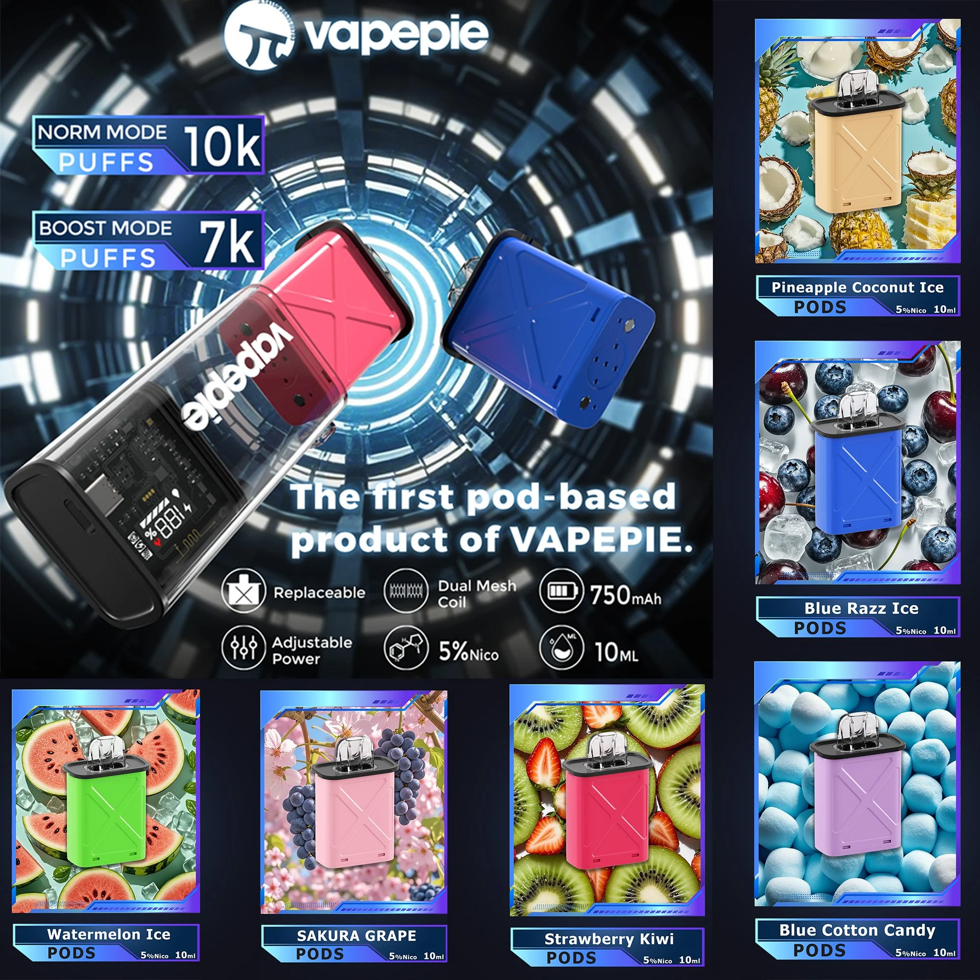 Vapepie All types of Pod 10000 Puffs✨