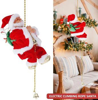 (🔥2024 BEST GIFT TO FAMILY🔥)Electric Chimney Climbing Santa Claus Musical Toys