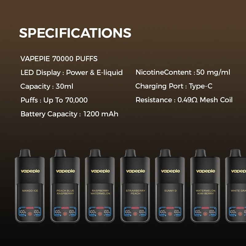 VAPEPIE Mega 70000 Puffs Disposable Vape | The Ultimate Disposable Vape - 52% Big Sale