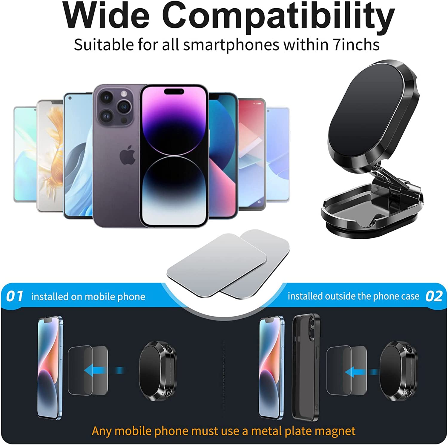 ⏰New Years Sale - 70% Off 🔥2022 New Alloy Folding Magnetic Car Phone Holder
