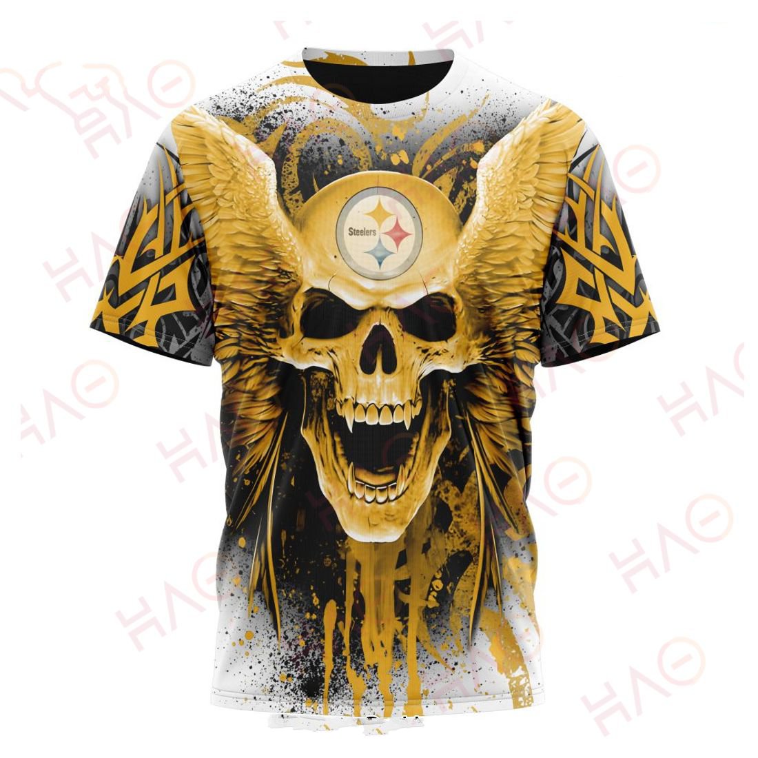 PITTSBURGH STEELERS 3D HOODIE SKULL ART