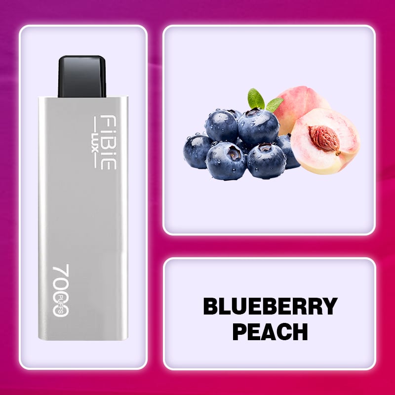 BLUEBERRY-PEACH -  FIBIE 7000 Puffs Disposable Vapor Wands(7000 PUFFS)