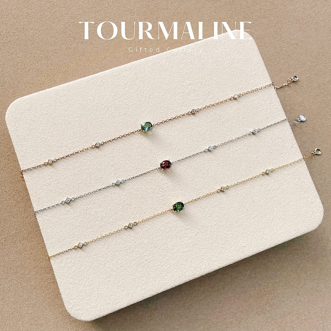 Tourmaline x Diamond Bracelet by Gifted Gallery