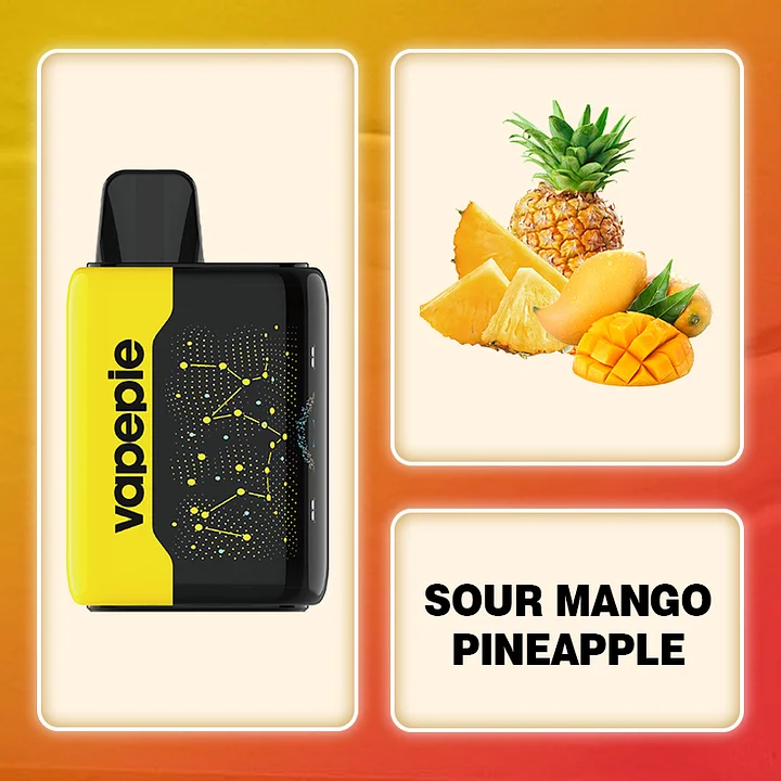 3 DB 🔥SOUR APPLE ICE PINEAPPLE - VAPEPIE 25000 PUFFS - Star Sky Curved Screen