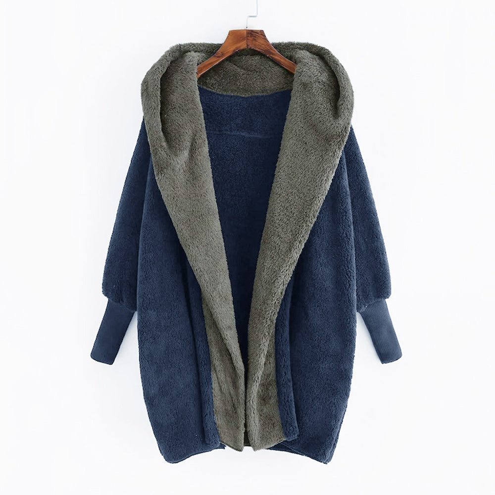 Castillotigo™ Chaqueta tipo cárdigan con capucha y gamuza holgada cálida a la moda para mujer
