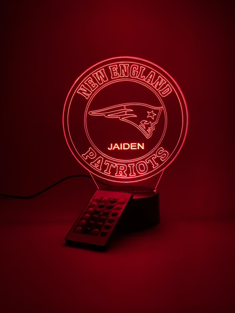 NEW ENGLAND PATRIOTS 3D LAMP PERSONALIZED