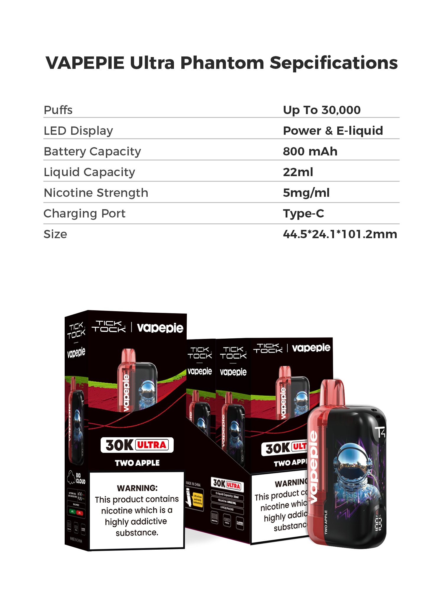 VAPEPIE Ultra Phantom 30000 PUFFS