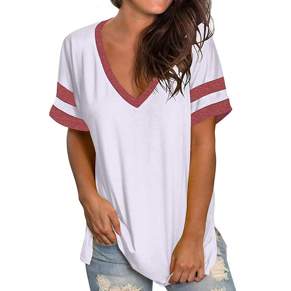 Castillotigo™ Nuevas camisetas de mujer de color sólido con costuras de manga corta