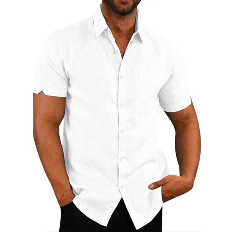 Castillotigo™ Camisa de hombre sencilla y cómoda en color liso