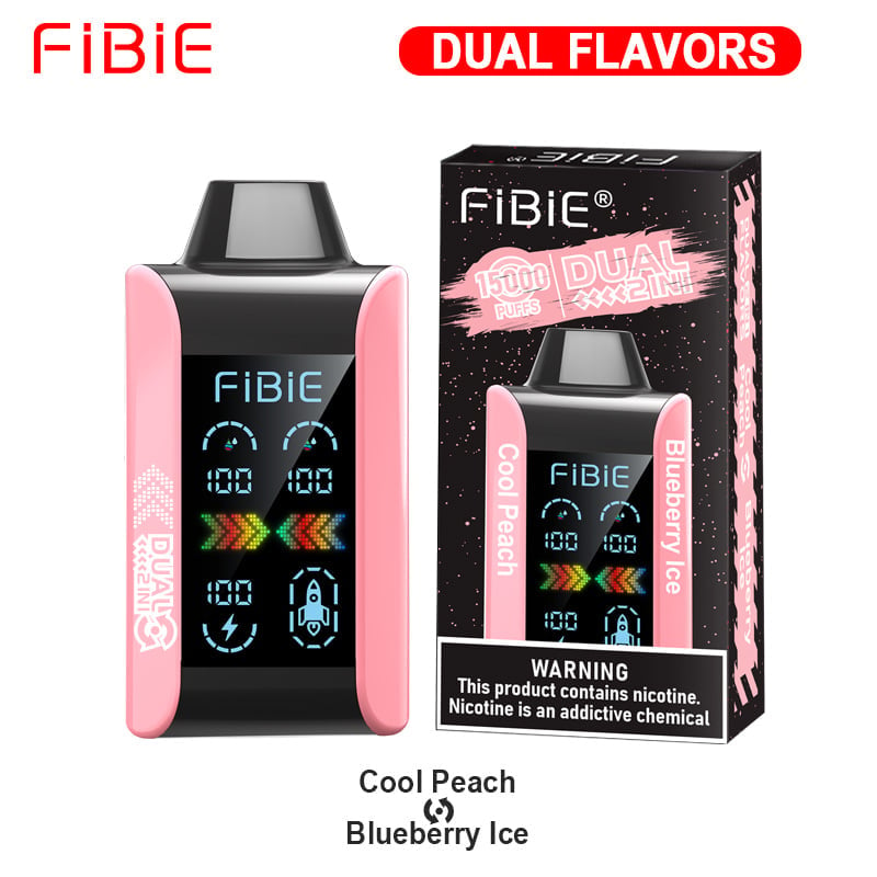 COOL PEACH & BLUEBERRY ICE - FIBIE 15000 Dual Flavors