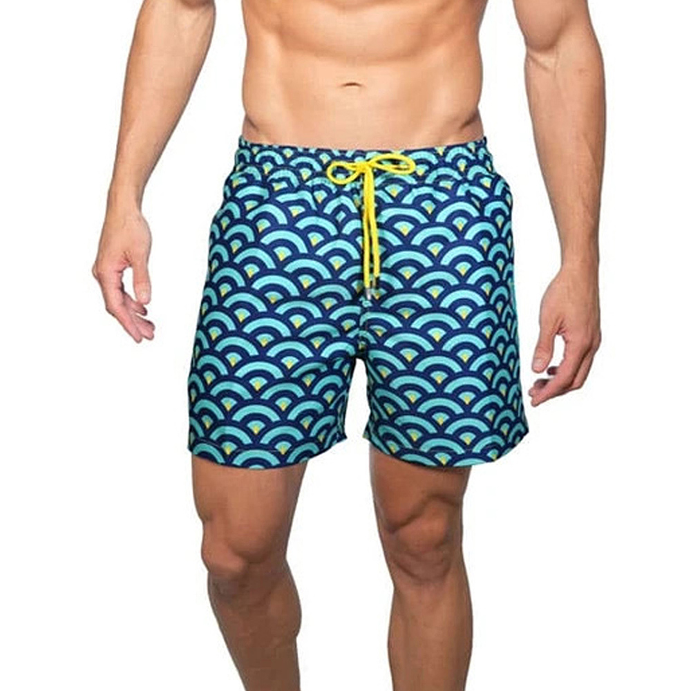 Castillotigo™ Shorts de playa de doble capa estampados para hombre