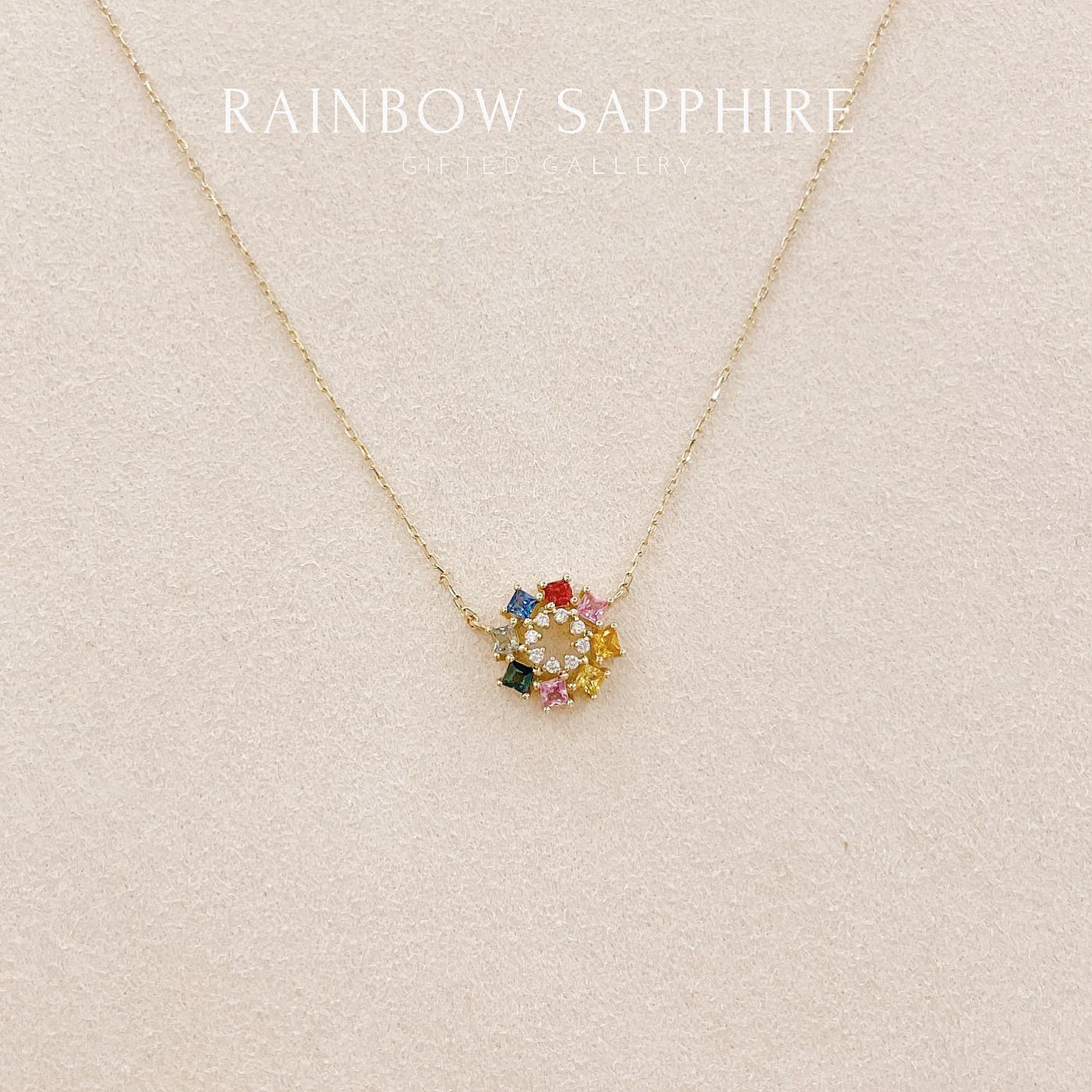 Rainbow Sapphire Necklace by Gifted Gallery