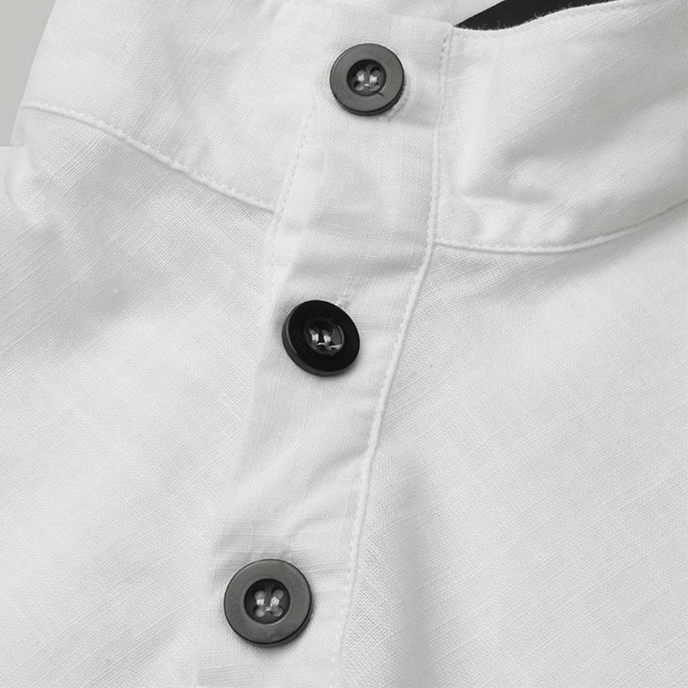 Castillotigo™ Camisa sin mangas con cuello alzado y botones inclinados