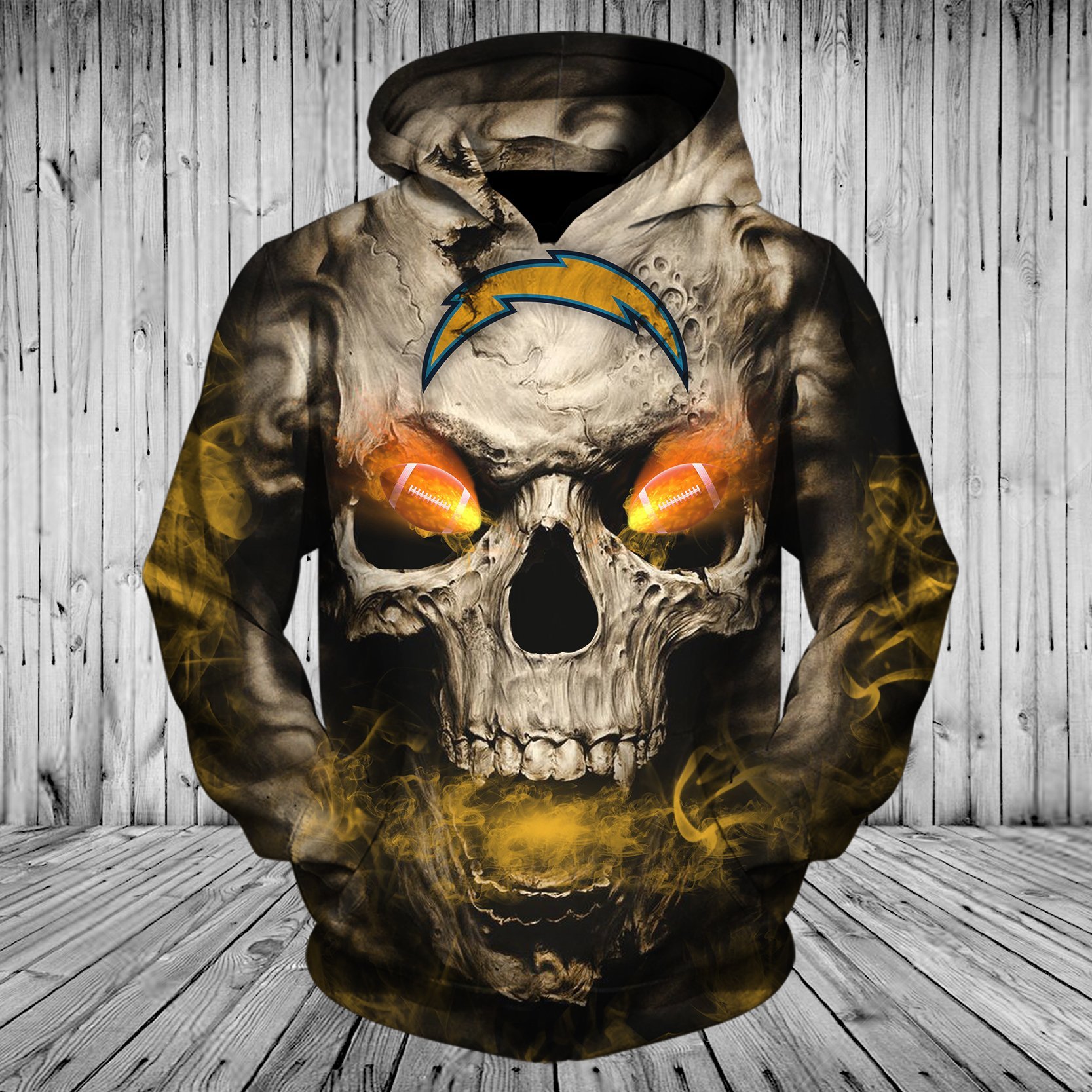 CHARGERS 3D HOODIE SKULL 06