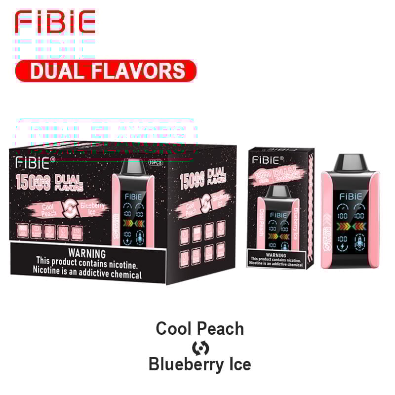 FIBIE 15000 Dual Flavors Disposable Vapor Wands(15000 PUFFS) - Digital LCD Indicator