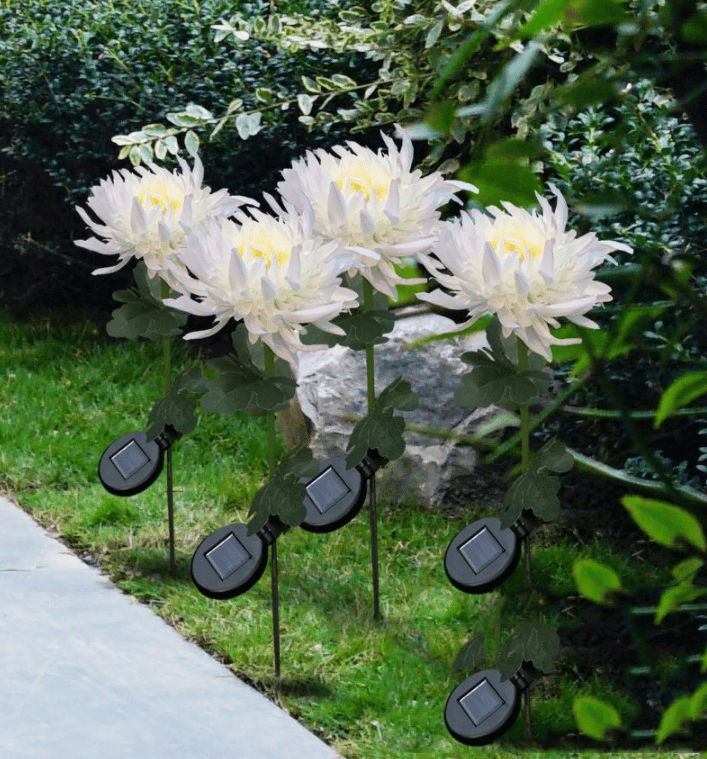 🎁Shop Now 50% OFF🎁 - SPRING ARTIFICIAL Chrysanthemum SOLAR GARDEN STAKE LED