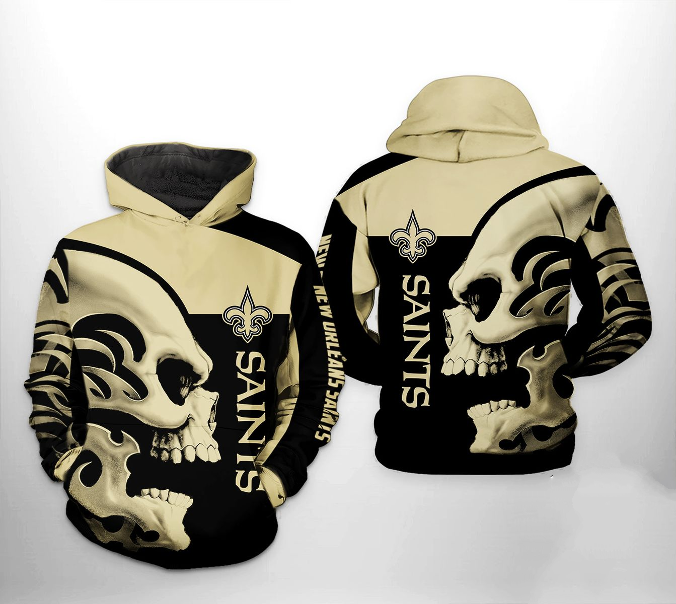 NEW ORLEANS SAINTS 3D HOODIE SKULL104