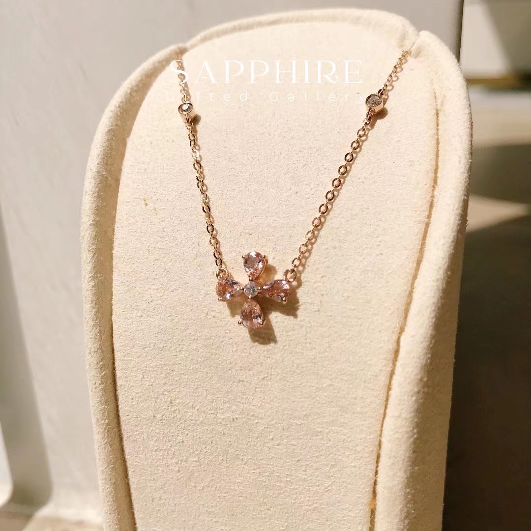 Sold＊Sakura Pink Sapphire Necklace by Gifted Gallery