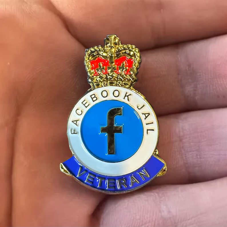Facebook Jail Veteran Enamel Pin Kitbosm