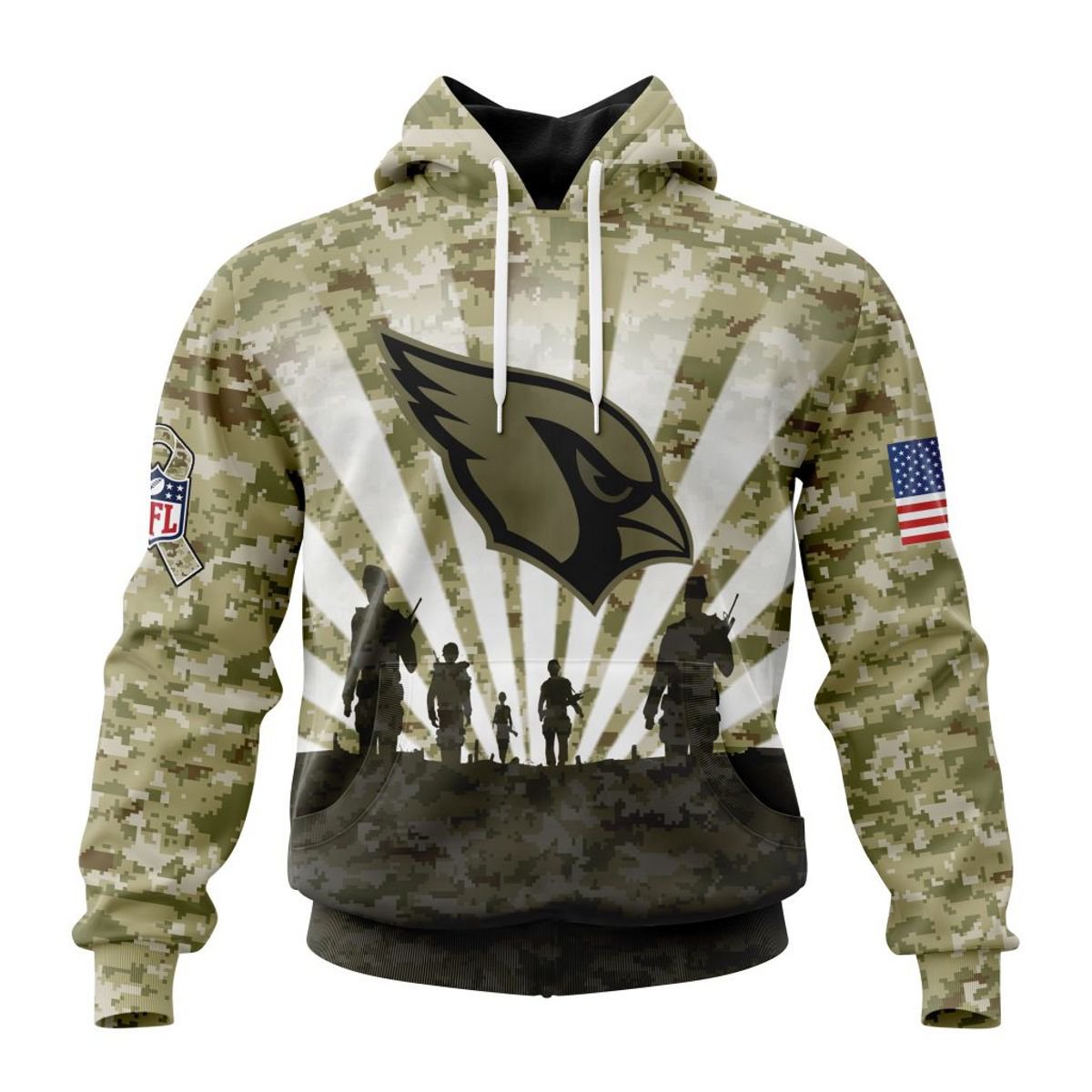 ARIZONA CARDINALS 3D HOODIE HONOR VETERANS