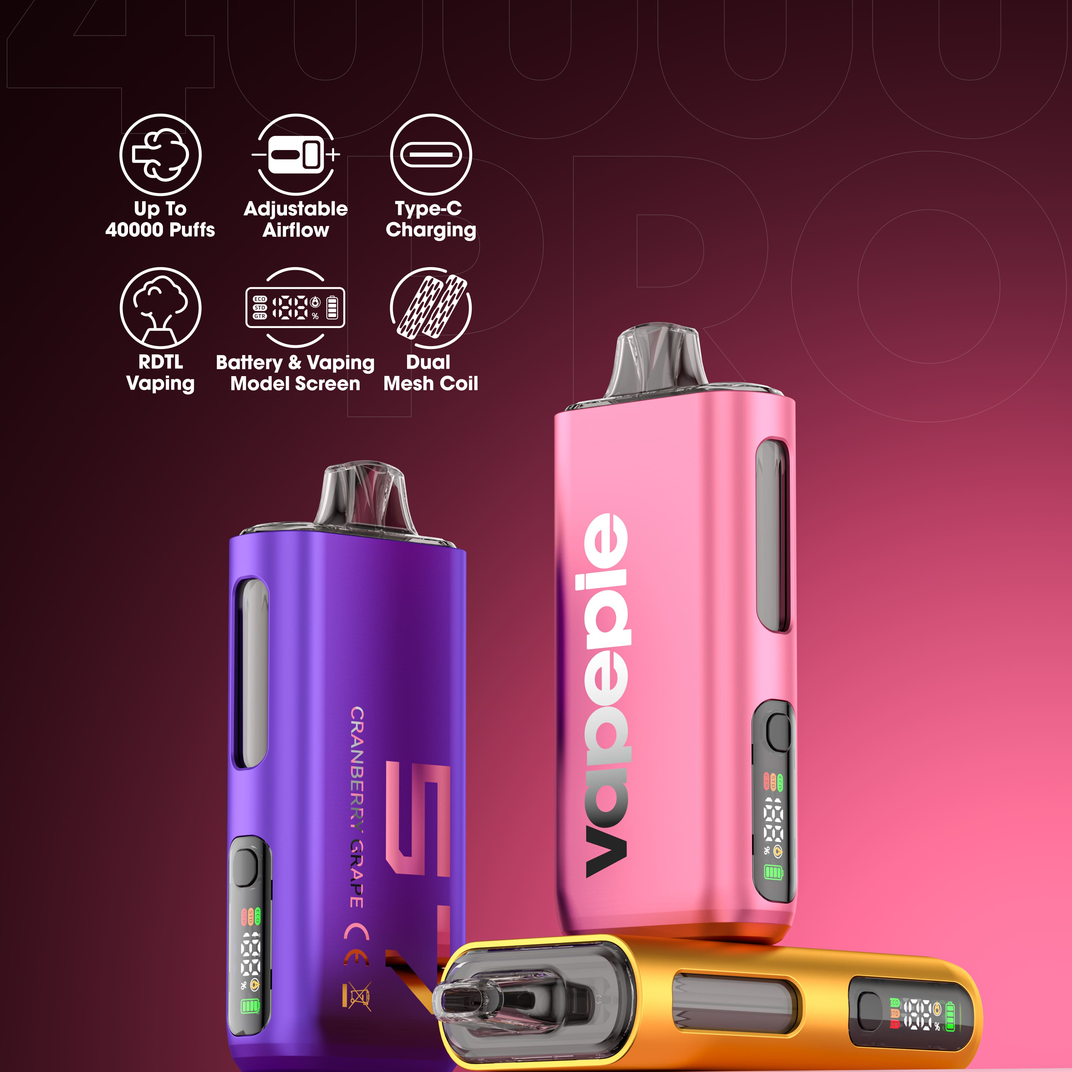 Newly Upgraded | VAPEPIE PRO 40000 PUFFS