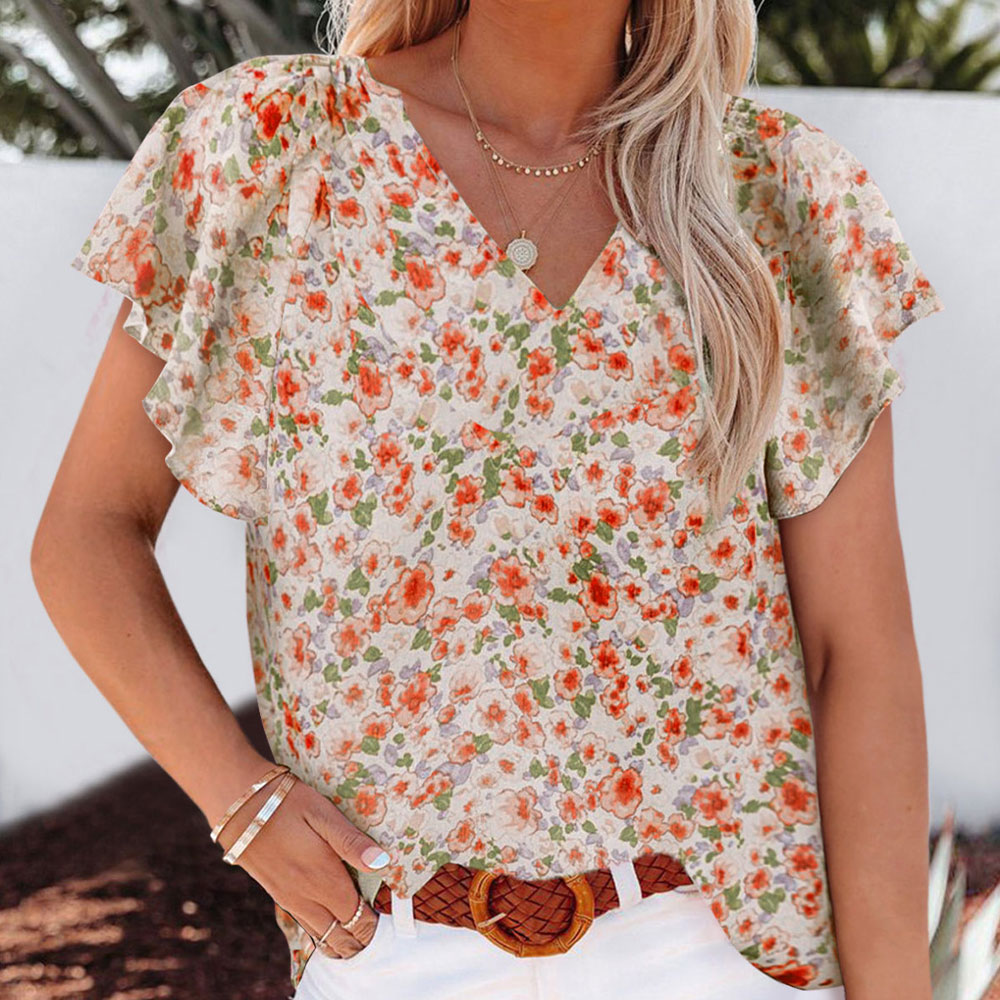 Castillotigo™ Camisa floral con cuello en V