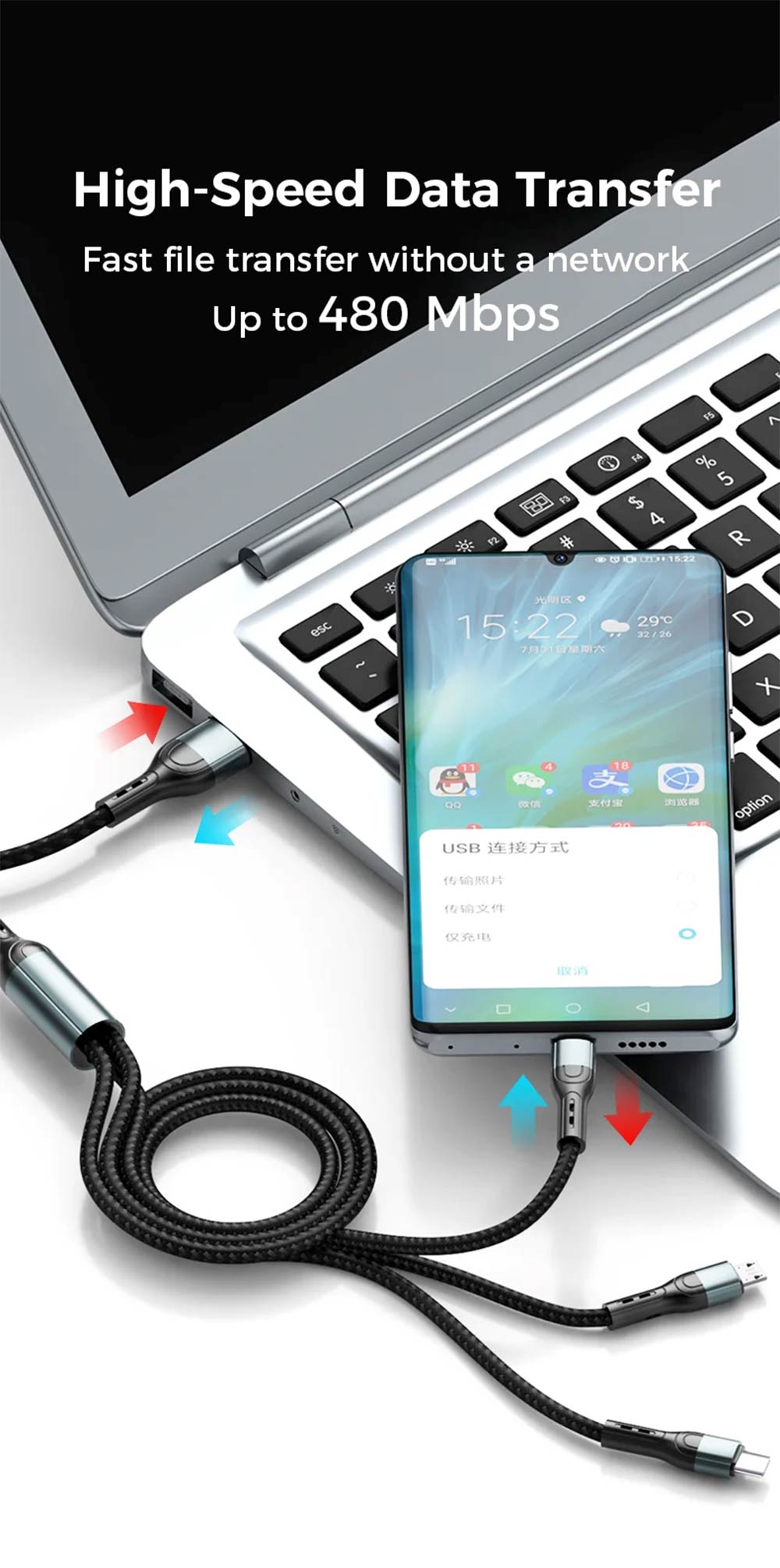Vapepie 3-in-1 Upgrade Fast Charging Cable Detailed Image 7