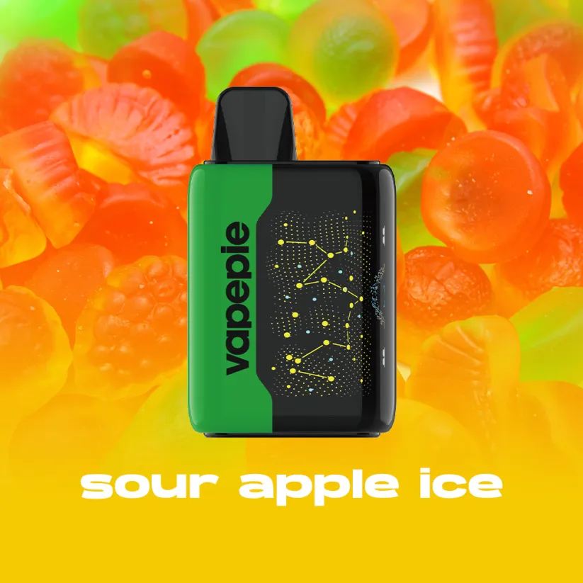3 DB 🔥SOUR APPLE ICE PINEAPPLE - VAPEPIE 25000 PUFFS - Star Sky Curved Screen