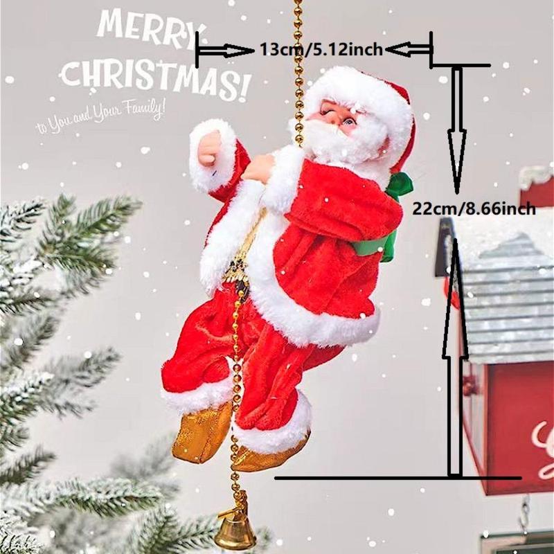 (🔥2024 BEST GIFT TO FAMILY🔥)Electric Chimney Climbing Santa Claus Musical Toys