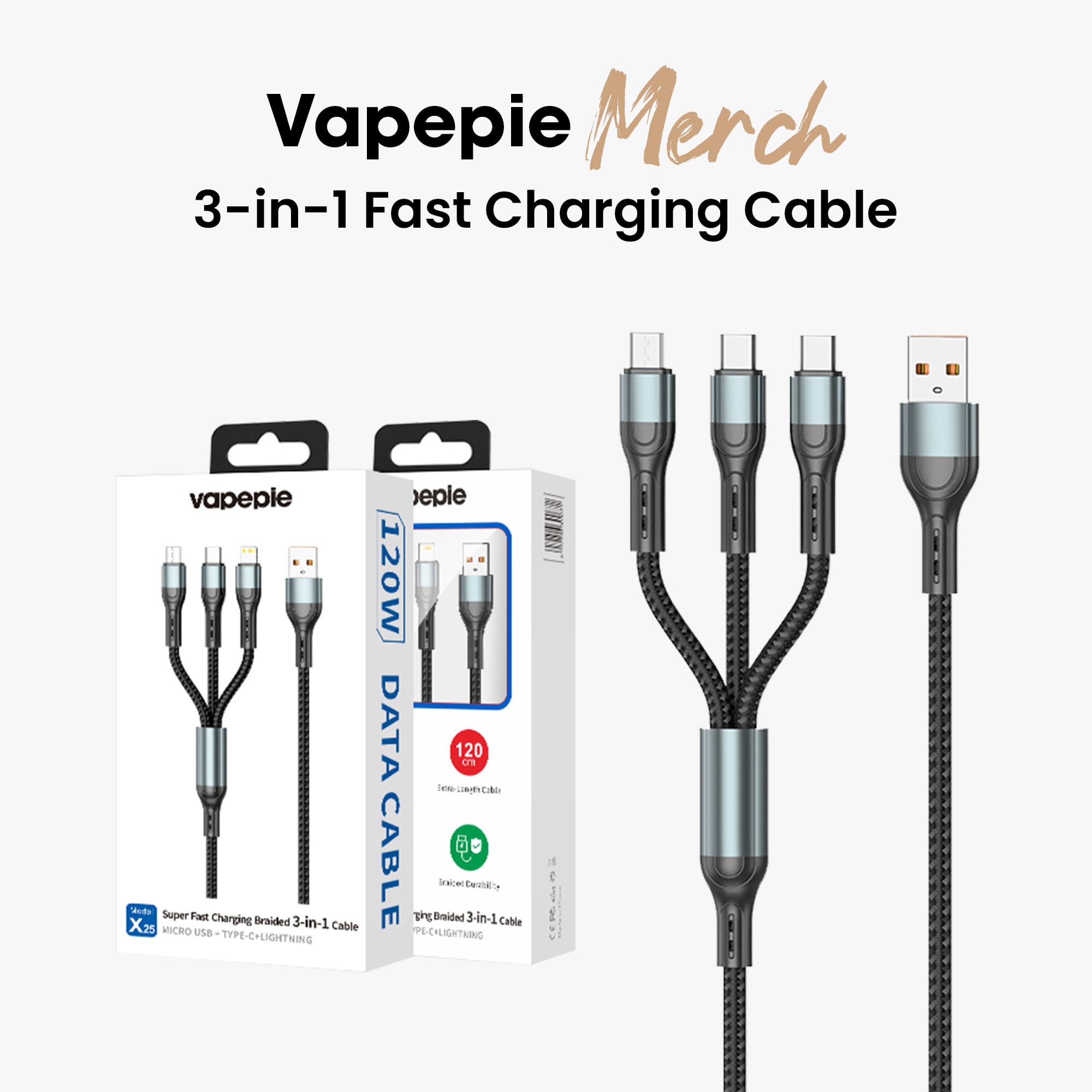 VAPEPIE – 3-in-1 Fast Charging Cable Upgrade【Exclusive Australian Melbourne Warehouse Deals】